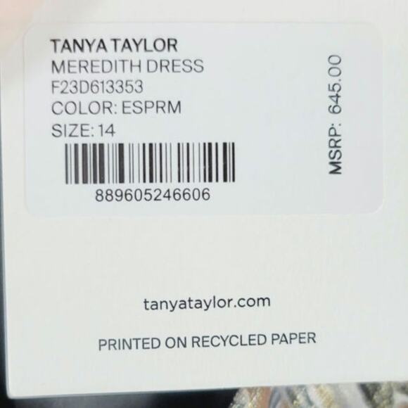 Tanya Taylor Meredith Metallic Silk Blend Maxi Dress, sz 14 - Picture 9 of 16